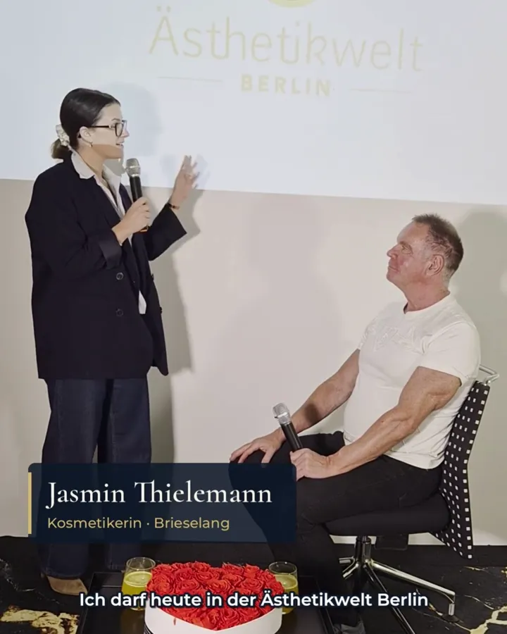 Kosmetikerin Jasmin Thielemann und Dr. med. Karsten Lange beim Modelltag in der Ästhetikwelt Berlin